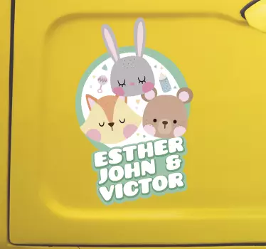Autocollant Bébé à Bord enfants à bord personnalisable - TenStickers