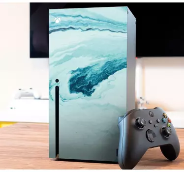 Sticker xbox motif marbre aqua - TenStickers