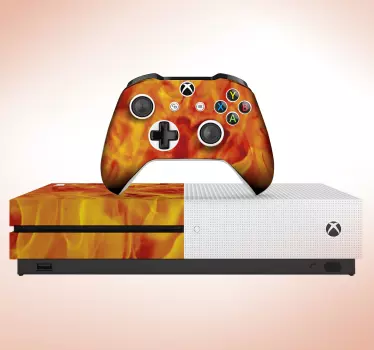 Sticker xbox peau de console enflammée - TenStickers