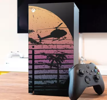 Sticker xbox scène de coucher de soleil vibrante - TenStickers