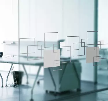 Autocollant fenêtre de bureau géométrique givré - TenStickers
