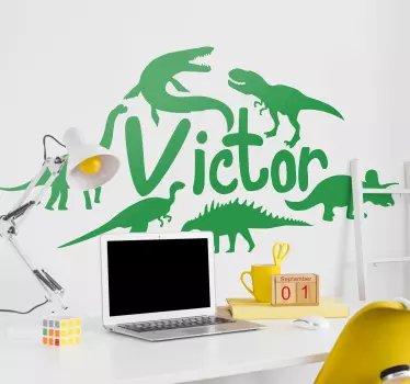 sticker dinosaure prénom personnalisable - TenStickers