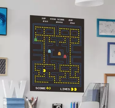 stickers muraux jeu vidéo pacman - TenStickers
