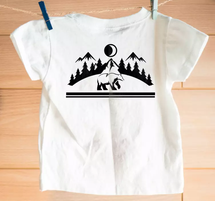 T-shirt scène de montagne avec des ours - TenStickers