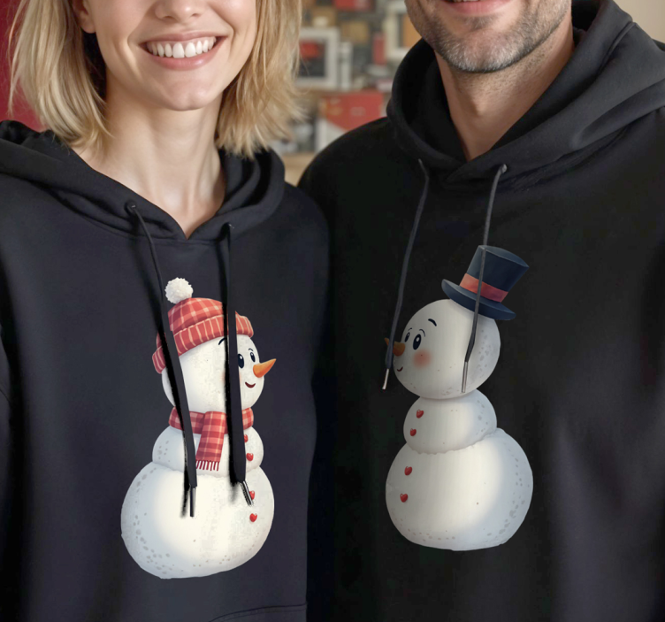 T-shirt couple couple de bonhommes de neige amoureux - TenStickers