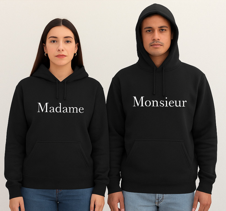 Sweatshirt couple madame et monsieur - TenStickers
