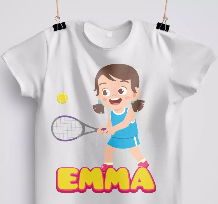 T-shirt enfant joueur de tennis avec nom - TenStickers