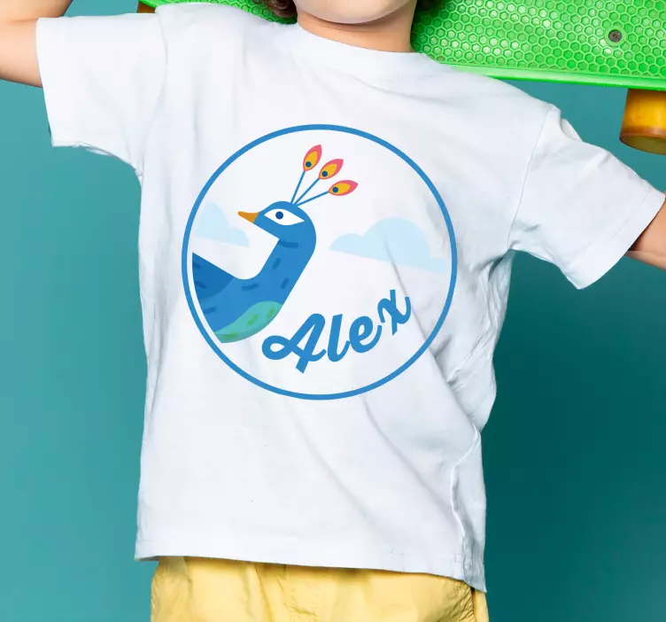 T-shirt enfant paon avec nom - TenStickers