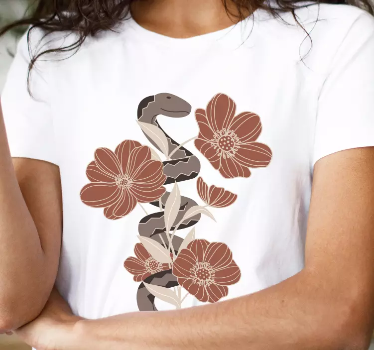 T-shirt fusion fleur serpent - TenStickers
