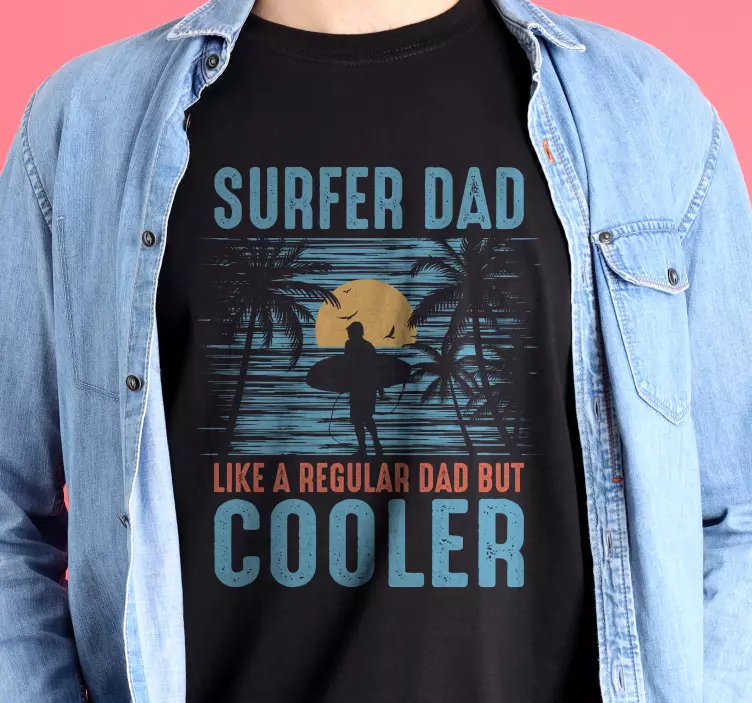 Tee shirt fête des peres Papa surfer - TenStickers