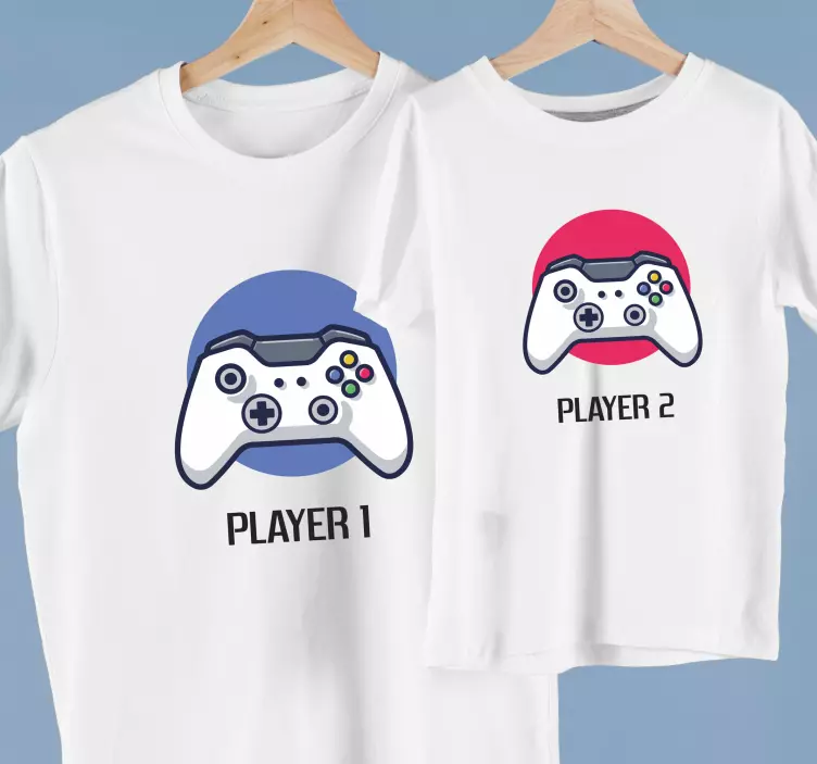 Tee shirt pere fils Joystick con control y jugador - TenStickers