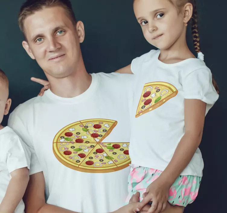 Tee shirt pere fils Tranches de pizza assorties - TenStickers