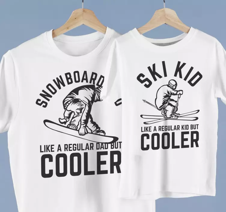 Tee shirt pere fils Snowboard - TenStickers