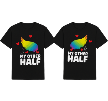 T-shirt couple lgbt mon autre moitié - TenStickers