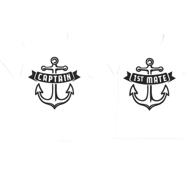 T-shirt couple capitaine - premier compagnon - TenStickers