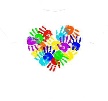 T-shirt empreintes de mains en forme de cœur - TenStickers