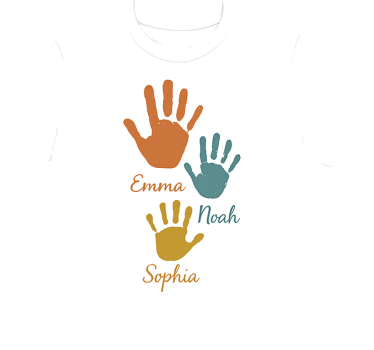 T-shirt design empreintes de mains personnalisé - TenStickers