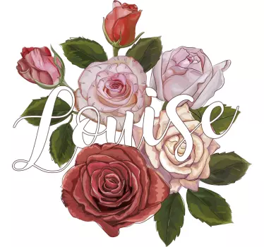T-shirt personnalisé design floral en lettres - TenStickers