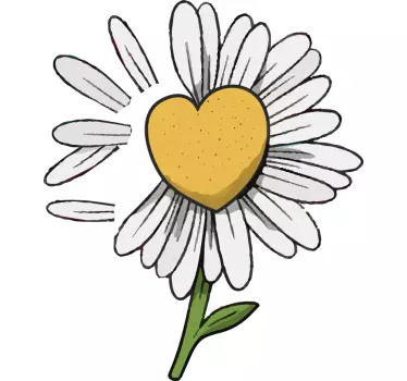 T-shirt bébé cœur de fleurs marguerites - TenStickers
