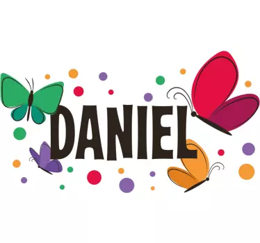 T-shirt personnalisé papillon vibrant avec nom - TenStickers