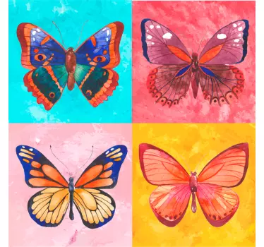 T-shirt papillons aux couleurs vives - TenStickers
