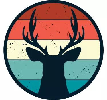 T-shirt silhouette de cerf rétro - TenStickers