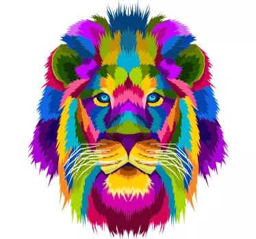 Tee-shirt mère et fille visages de lions colorés - TenStickers