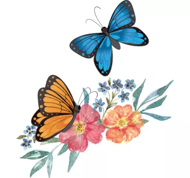 T-shirt enfant papillons colorés fleuris - TenStickers
