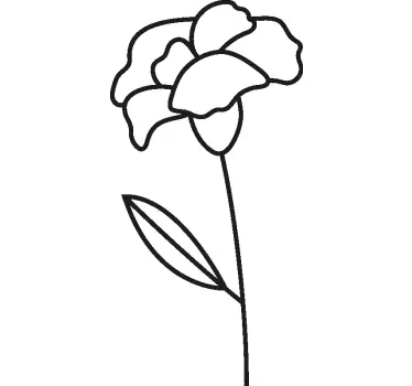 T-shirt contour de fleur unique - TenStickers