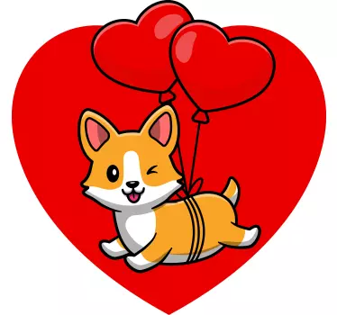 T-shirt enfant corgi avec ballons en cœur - TenStickers