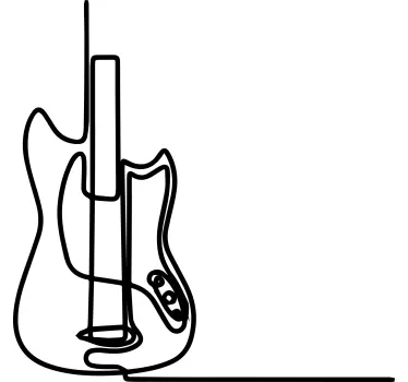 T-shirt silhouette de guitare stylée - TenStickers