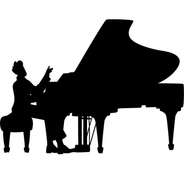 T-shirt silhouette de pianiste performeur - TenStickers