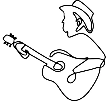 T-shirt joueur de guitare à ligne continue - TenStickers