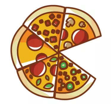 Tee shirt couple Pizza coïncidente en trozos - TenStickers