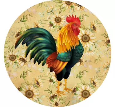 T-shirt affichage de coq coloré - TenStickers