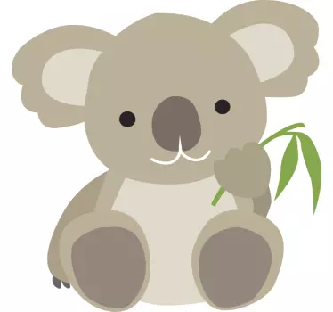 T-shirt bébé koala mignon tenant une feuille - TenStickers