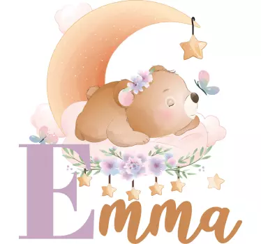 T-shirt bébé ours endormi sur la lune - TenStickers
