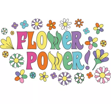 T-shirt typographie pouvoir des fleurs - TenStickers
