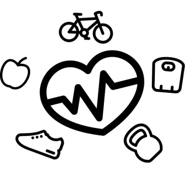 T-shirt symboles de fitness battement de cœur - TenStickers