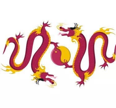 Tableau tortues graphique de dragon enflammé - TenStickers