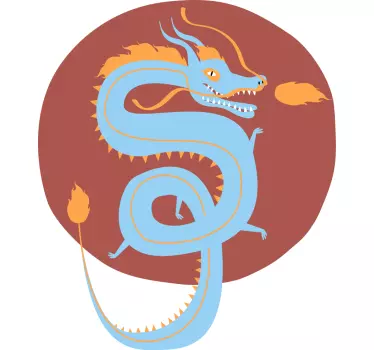 T-shirt cercle du dragon bleu - TenStickers