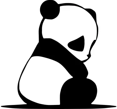 T-shirt art de silhouette de panda - TenStickers