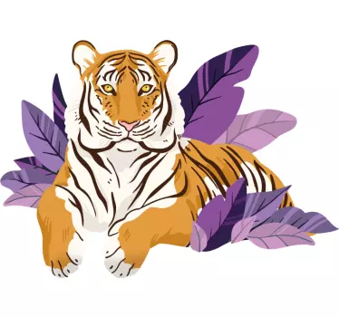 T-shirt enfant tigre parmi les feuilles - TenStickers