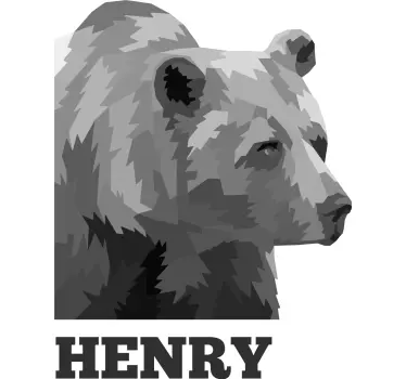 T-shirt silhouette d'ours avec prénom - TenStickers