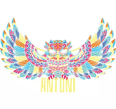 T-shirt ailes de hibou colorées - TenStickers