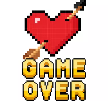 T-shirt jeu de cœur pixélisé - TenStickers
