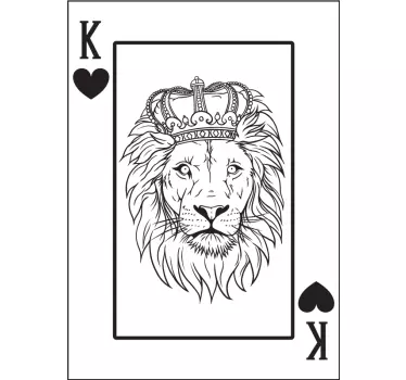 Pull couple cœurs lion et lionne jeu de carte - TenStickers