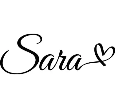 T-shirt personnalisable prénom calligraphié avec un cœur - TenStickers