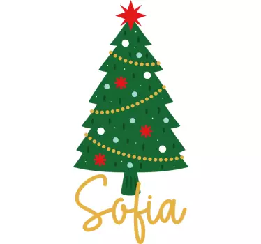 Sweat-shirt de Noël sapin avec prénom - TenStickers