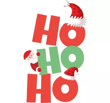 Sweat-shirt de Noël texte Ho Ho Ho rouge et vert - TenStickers